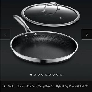 Hexclad Hybrid Nonstick Fry Pan with Lid 12”